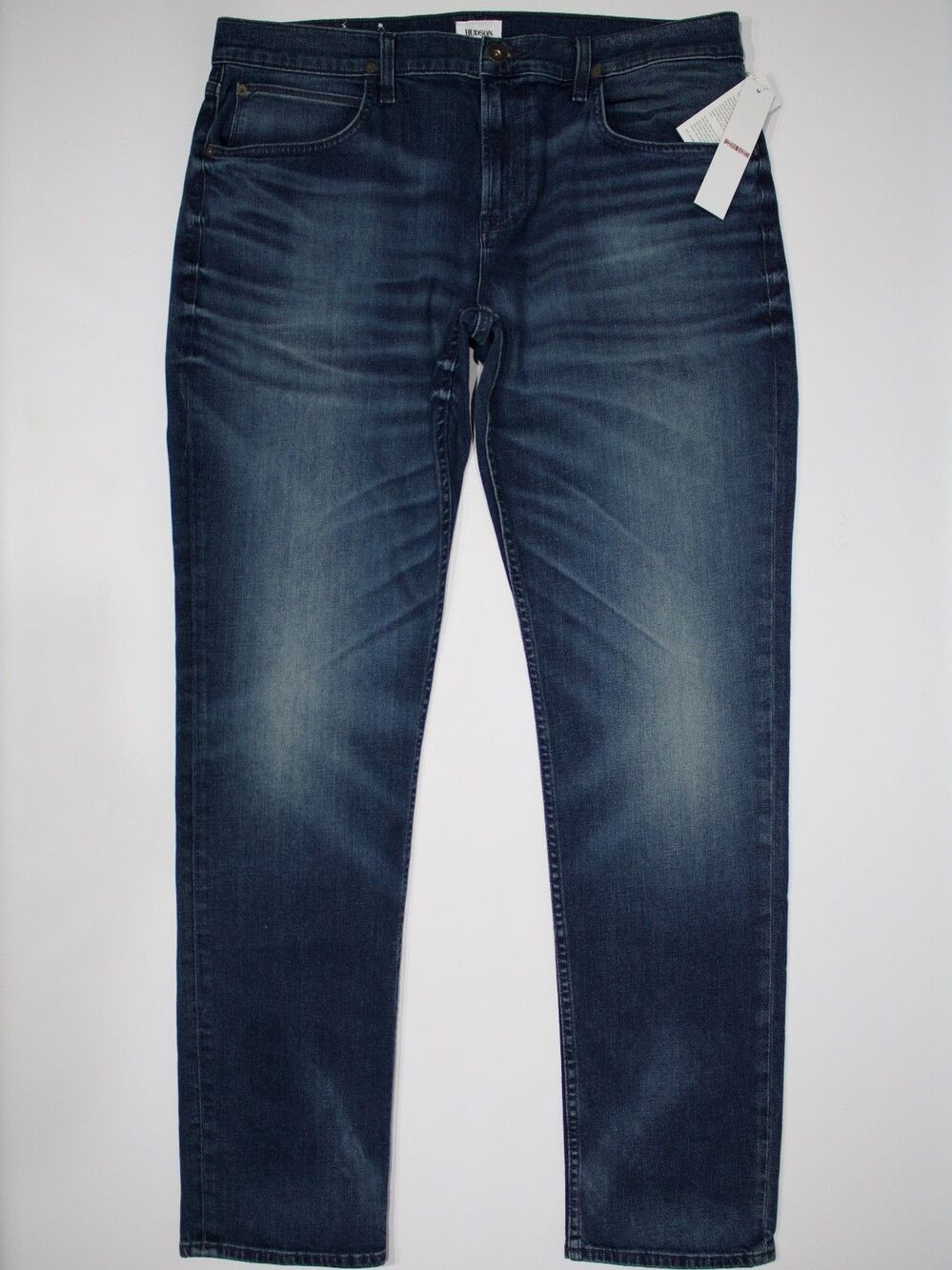NWT $198 Hudson Blake Slim Straight Jeans Dark Wash Stretch Men Size 38x34 (J1) - Picture 2 of 15